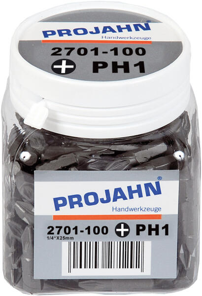 PROJAHN Plus 1/4" Bit PH1 L25 mm Phillips Nr. 1 100er-Pack