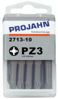 PROJAHN Plus 1/4" Bit PZ3 L25 mm Pozidriv Nr. 3 10er-Pack