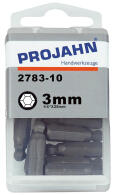 PROJAHN Plus 1/4" Bit Innensechskant Kugelkopf 3,0 mm L25 mm 10er-Pack