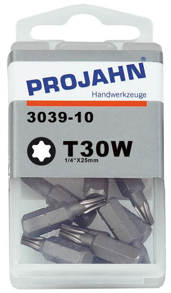 PROJAHN Plus 1/4" Bit TORX® TX T30W konisch L25 mm 10er-Pack