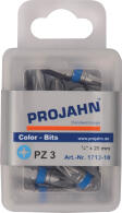PROJAHN Color-Ring 1/4" markierter Bit PZ3 L25 mm Pozidriv Nr. 3 10er-Pack