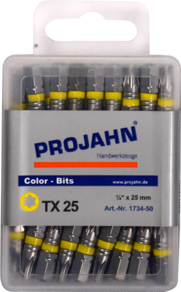 PROJAHN Color-Ring 1/4" markierter Bit TORX® TX25 L25 mm 50er-Pack