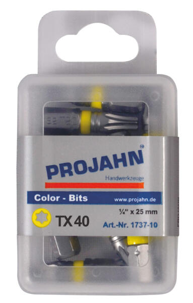 PROJAHN Color-Ring 1/4" markierter Bit TORX® TX40 L25 mm 10er-Pack