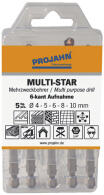 PROJAHN MULTI-STAR Mehrzweckbohrer Set 5-tlg. Ø 4 - 10 mm 1/4" 6-kant
